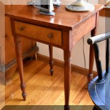 F57. Antique Sheraton one drawer side table or night stand. 29”h x 18.5”w x 18”d